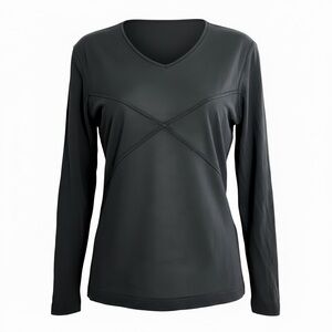 Black knit Long Sleeve Jersey V-neck
